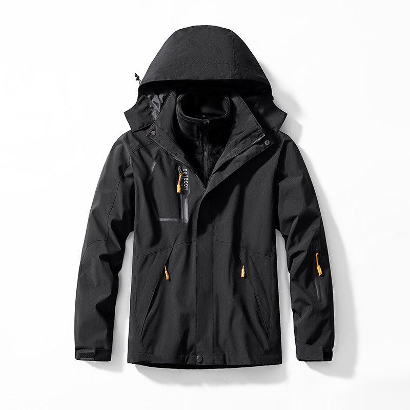 Herren Drei-in-eins Outdoor-Softshelljacke mit abnehmbarer Fleece-Innenjacke und Kapuze Shop Nory