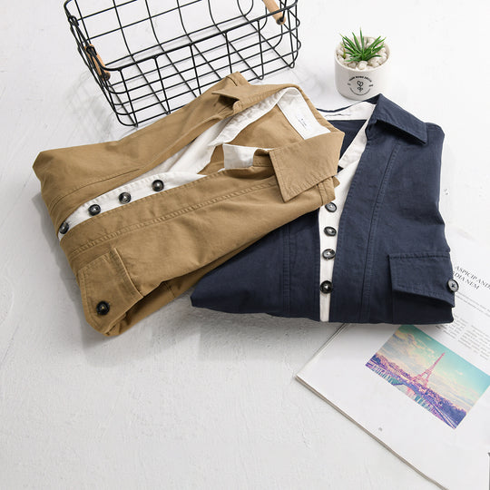 Herren Overshirt-Hemd mit halber Knopfleiste und aufgesetzter Brusttasche Shop Nory