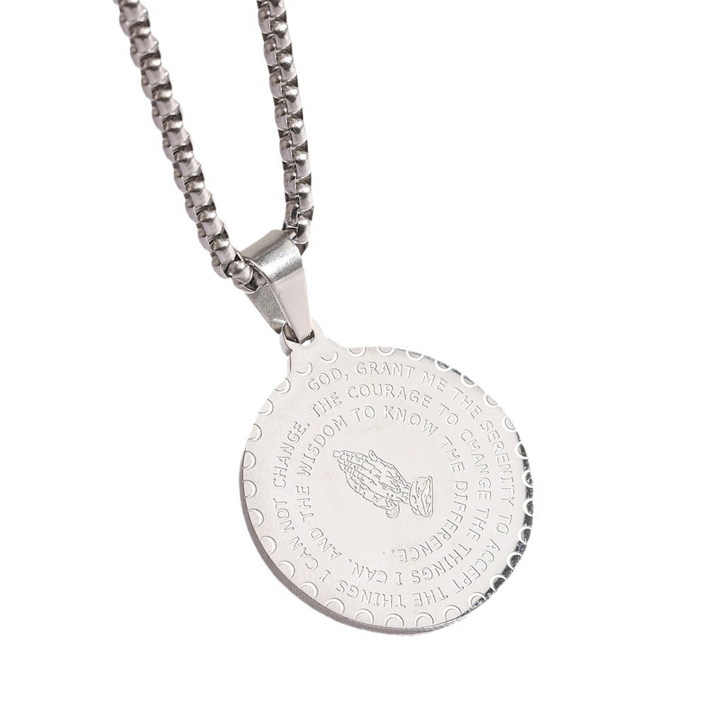 Herren Halskette mit gravierbarem Medaillon und inspirierender Botschaft Shop Nory