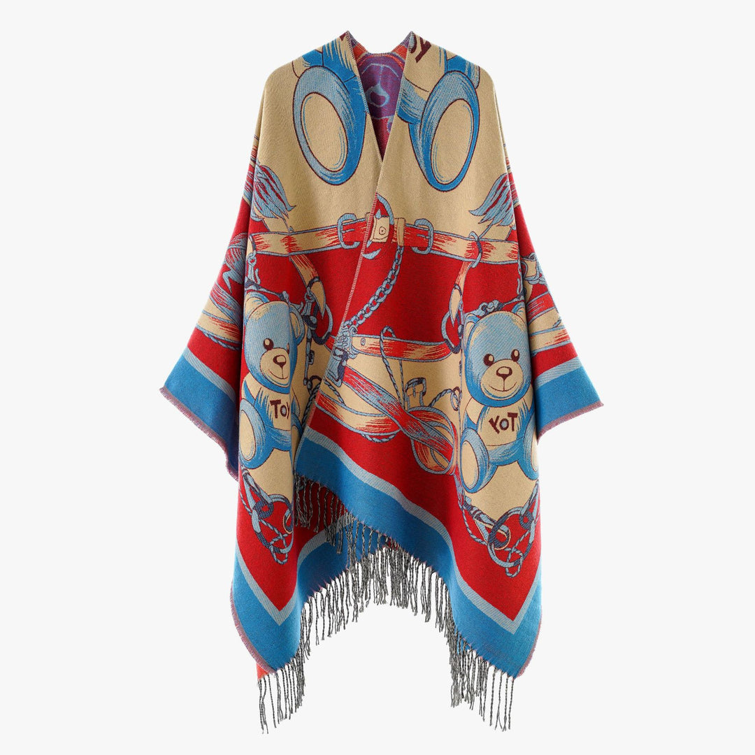 Damen Jacquard‑Überwurf im Wandteppich‑Jacquard mit Fransensaum Shop Nory
