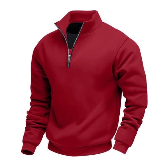 Herren sportlicher Sweatshirt mit modernem Stehkragen und Reißverschluss