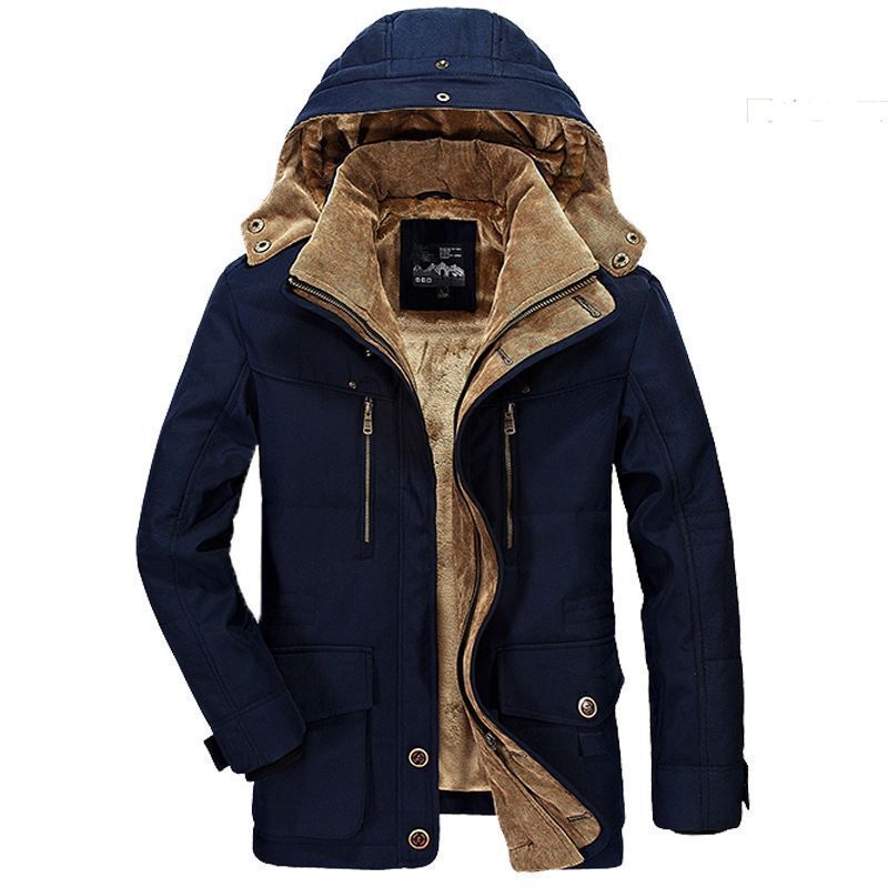 Herren Canvas-Parka mit Cord-Innenkragen, abnehmbarer Kapuze und wärmender Thermofütterung Shop Nory