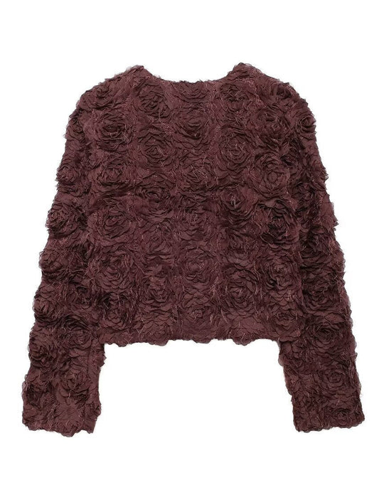 Garten Rundhals Blüten Kurzjacke