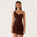 Damen Mini-Party Kleid mit asymmetrischem Ausschnitt und Taillierung