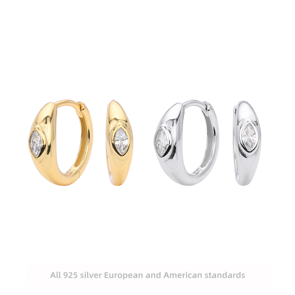 Damen Ohrstecker mit funkelndem Zirkon aus hochwertigem 925 Sterling Silber Shop Nory