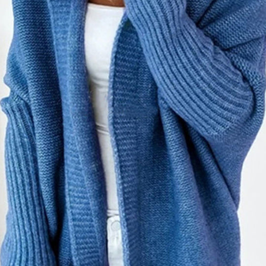Damen Longline Kapuzen-Strickcardigan mit offener Front Shop Nory