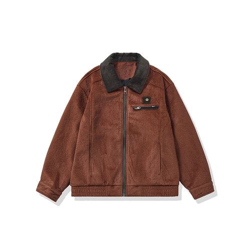 Herren Kurz geschnittener Fleece‑Blouson mit Cordkragen und Sicherheitsbrusttasche Shop Nory