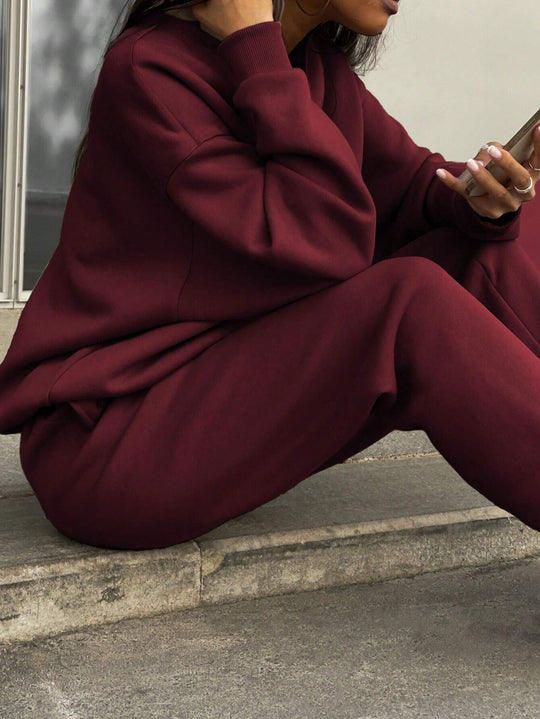 Damen nan weiches Lounge-Set mit weitem Sweatpullover und taillenhoher Jogginghose Shop Nory