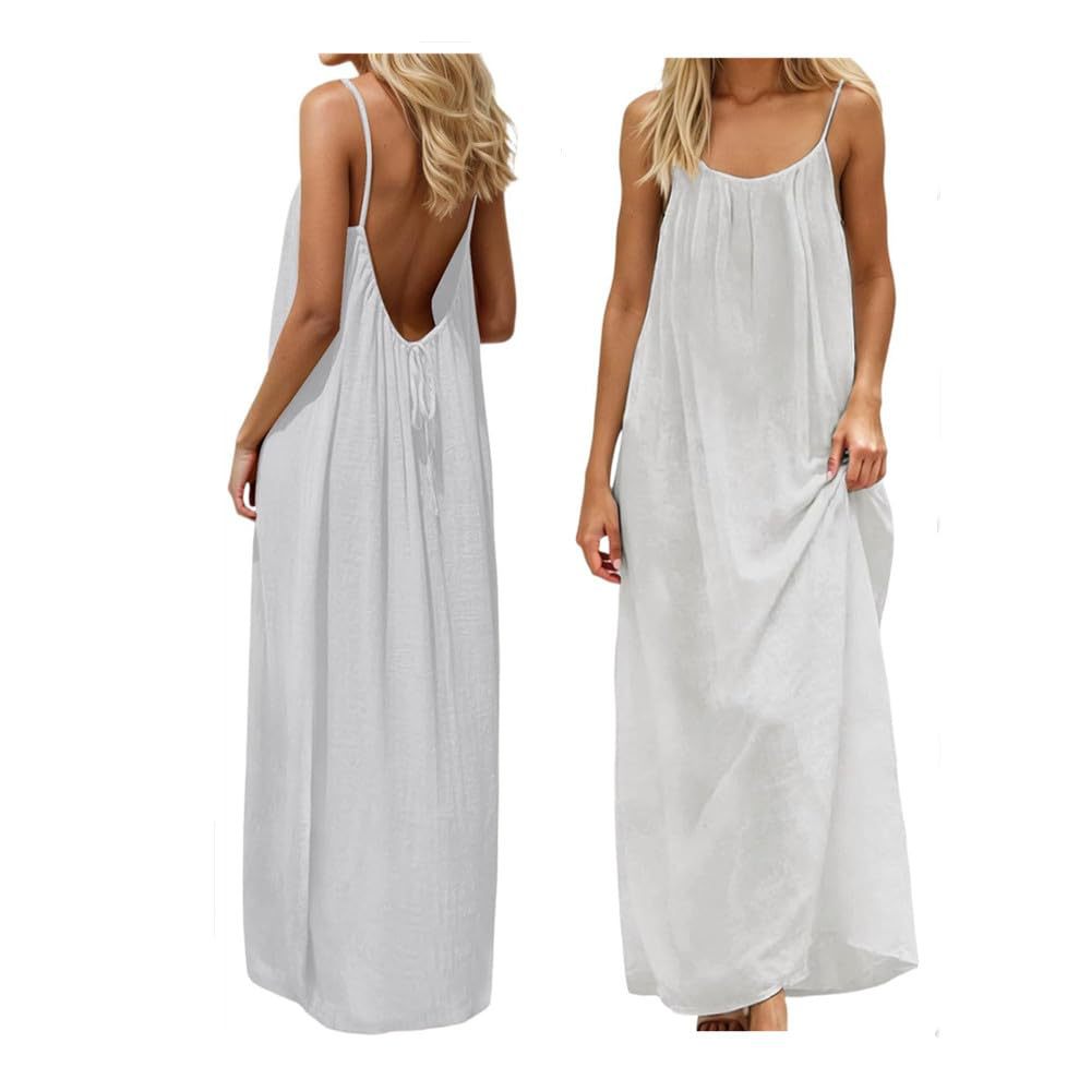 Damen Maxikleid mit tiefem Rücken