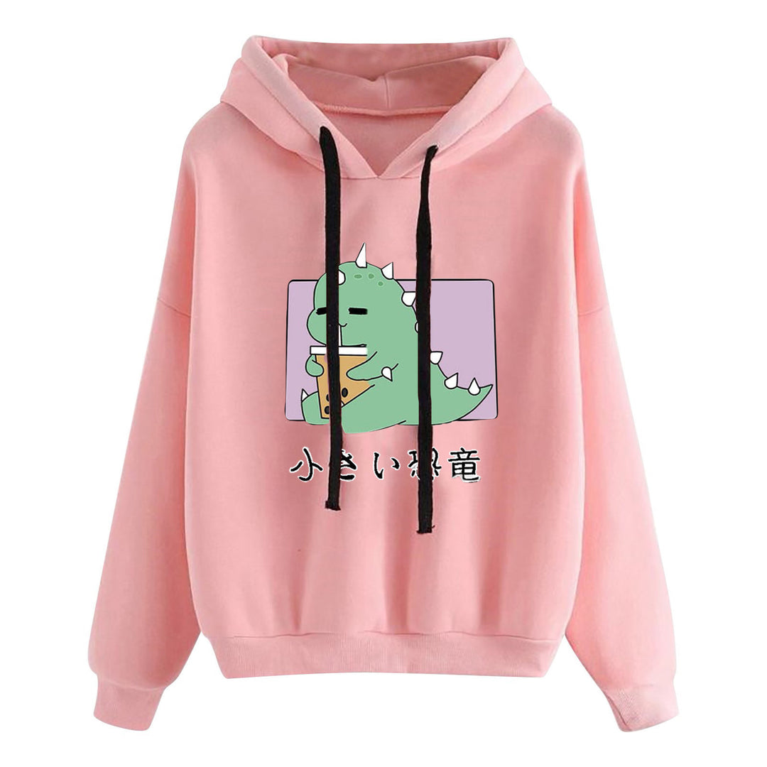 Damen nan kurz geschnittener Cropped-Kapuzenpullover mit niedlicher Frosch-Illustration und verstellbarer Kapuze Shop Nory
