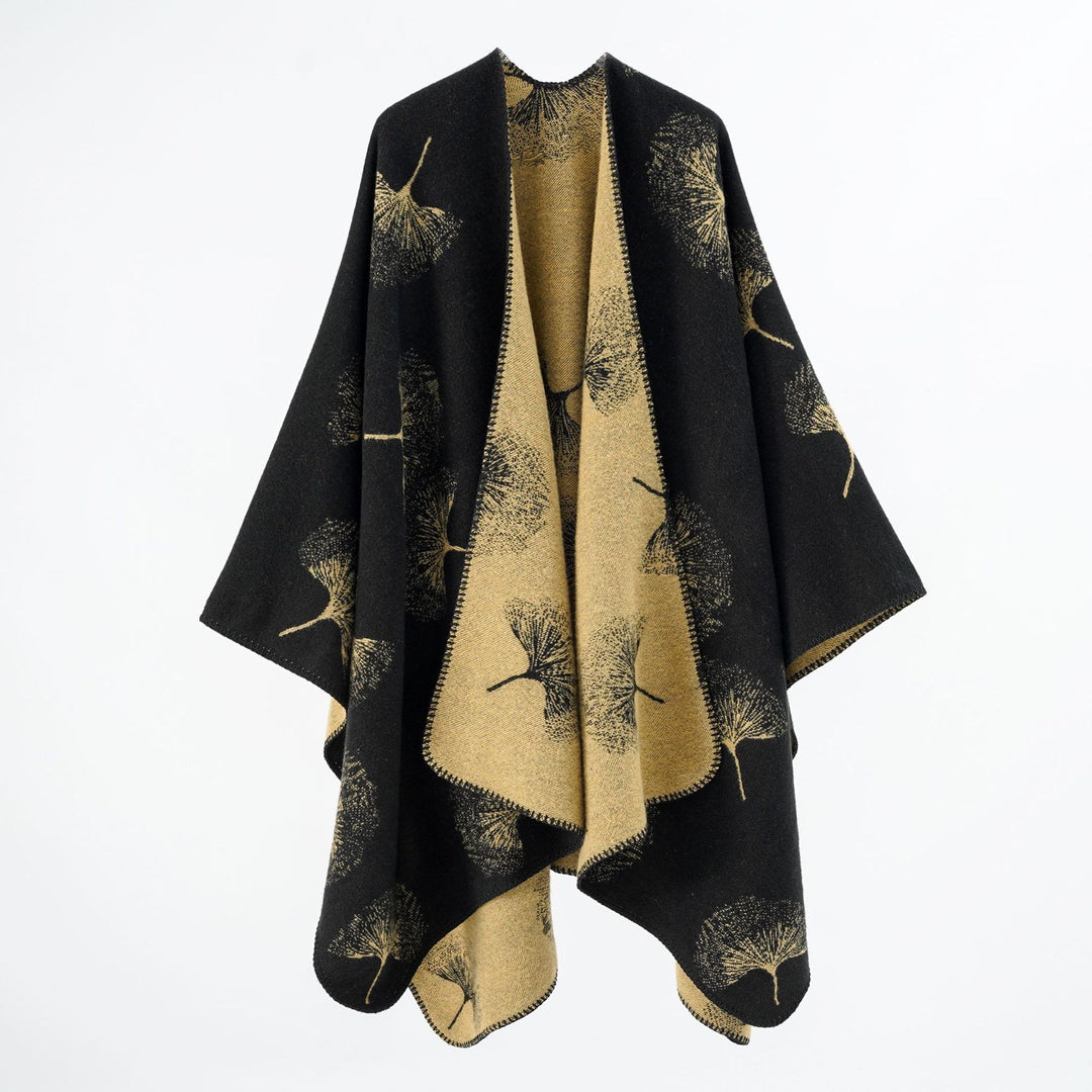Damen Reversibler Feinstrick-Cape mit eingewebtem Pusteblumen-Jacquard Shop Nory