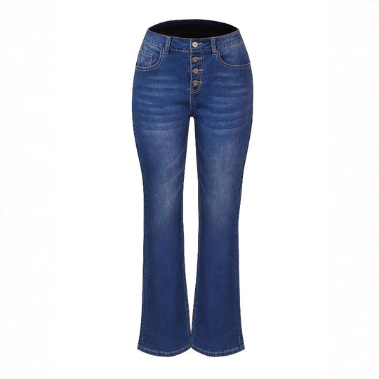 Damen Hochtaillierte Button‑Fly Flared‑Jeans mit sculptender Mittelnaht Shop Nory