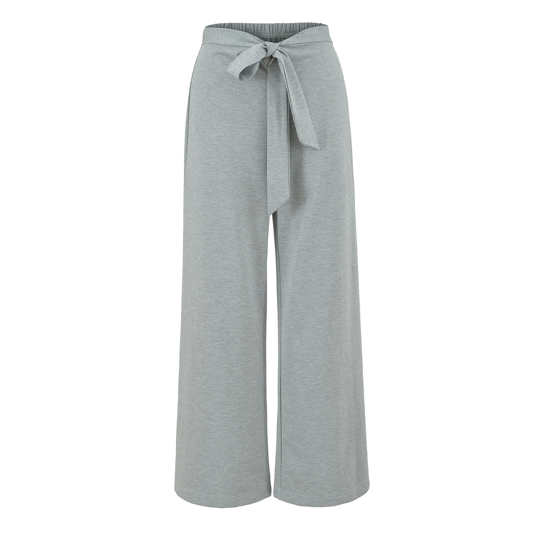 Damen Hochtaillierte weite Palazzo-Hose mit Bindegürtel Shop Nory