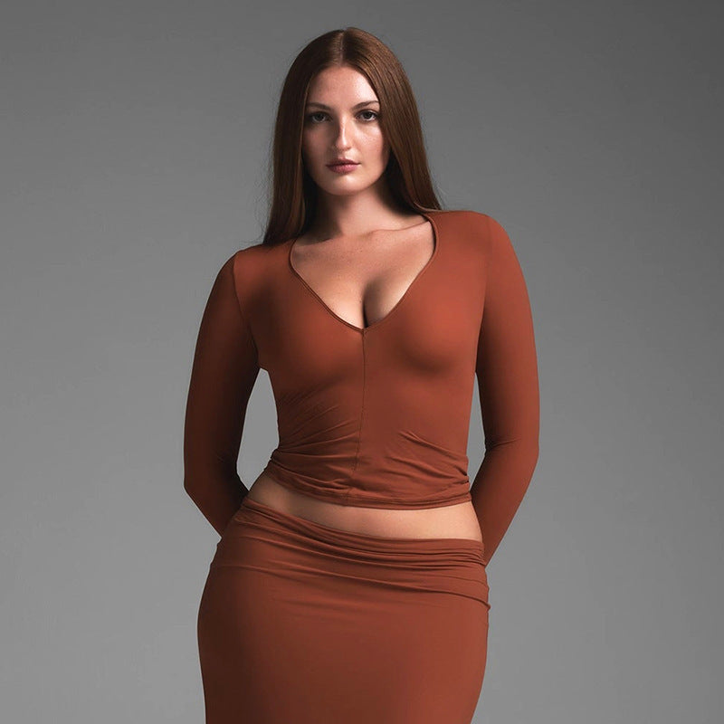 Damen Elegante Langarm-Top Shop Nory