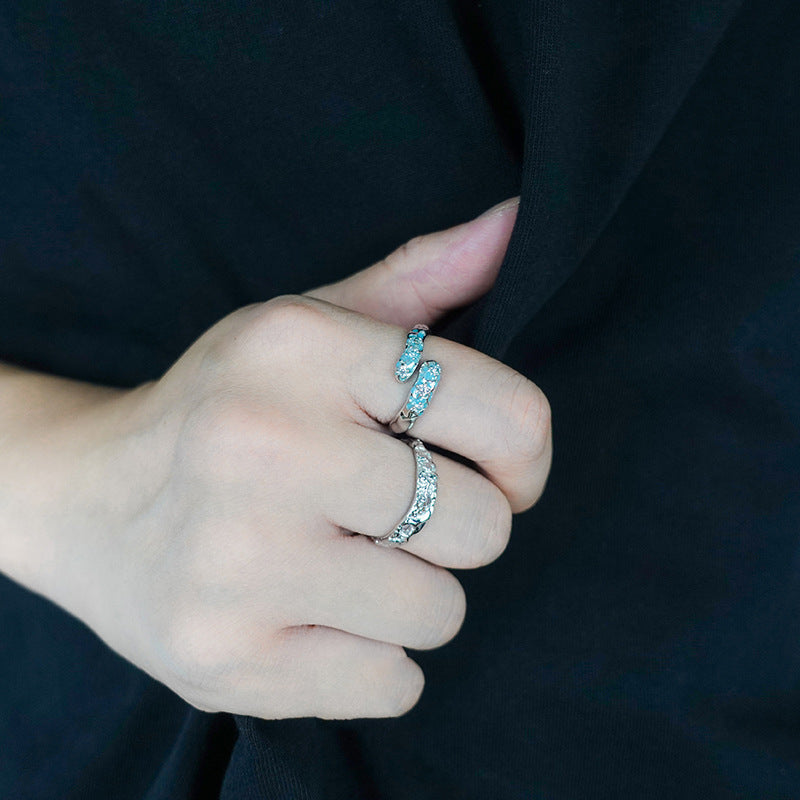 Damen Offener Ring mit kunstvollem Strukturdesign und funkelnden Details Shop Nory