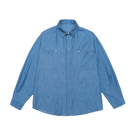 Herren Overshirt aus schwerer Twill‑Qualität mit verdeckter Knopfleiste und Brusttaschen Shop Nory