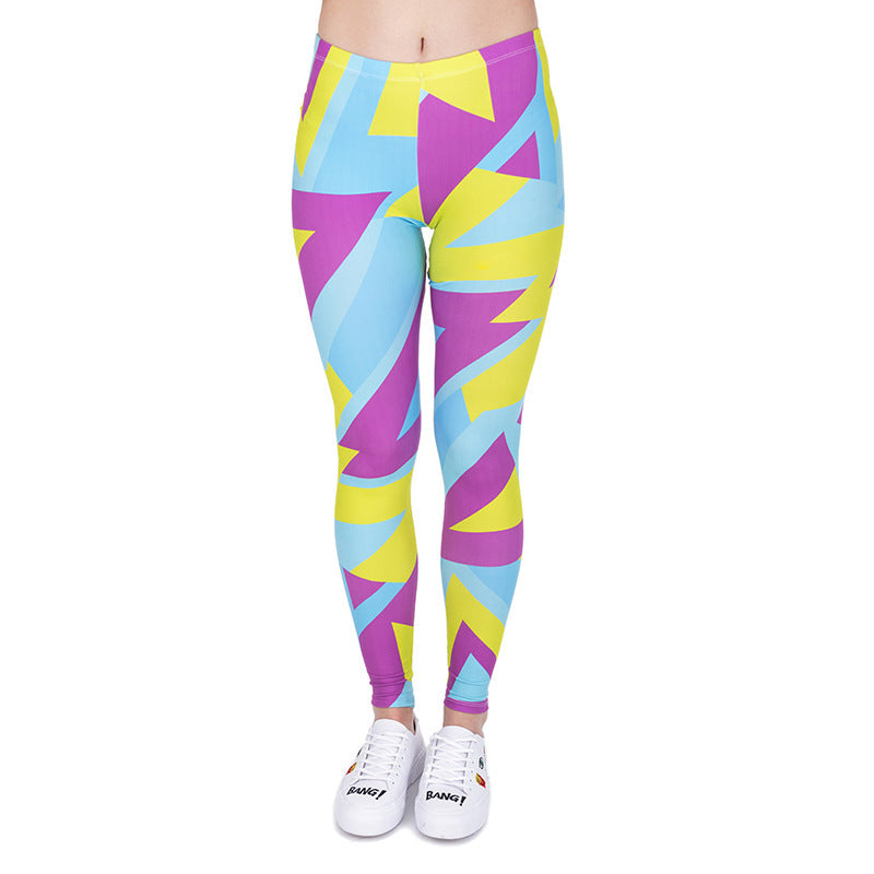 Damen Leggings mit Einhorn-Print, Verlaufsmuster und hohem Komfortbund Shopy Nory