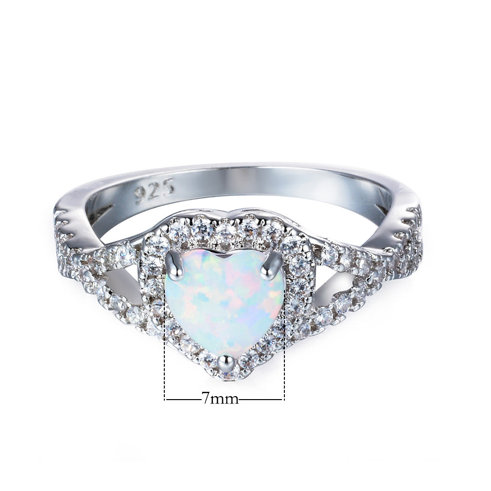 Damen Ring mit herzförmigem Opal und funkelnden Zirkonia-Details Shop Nory 1782015887