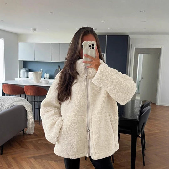 ShopNory | Damen Oversized Fleecejacke – Weich, Warm & Lässig