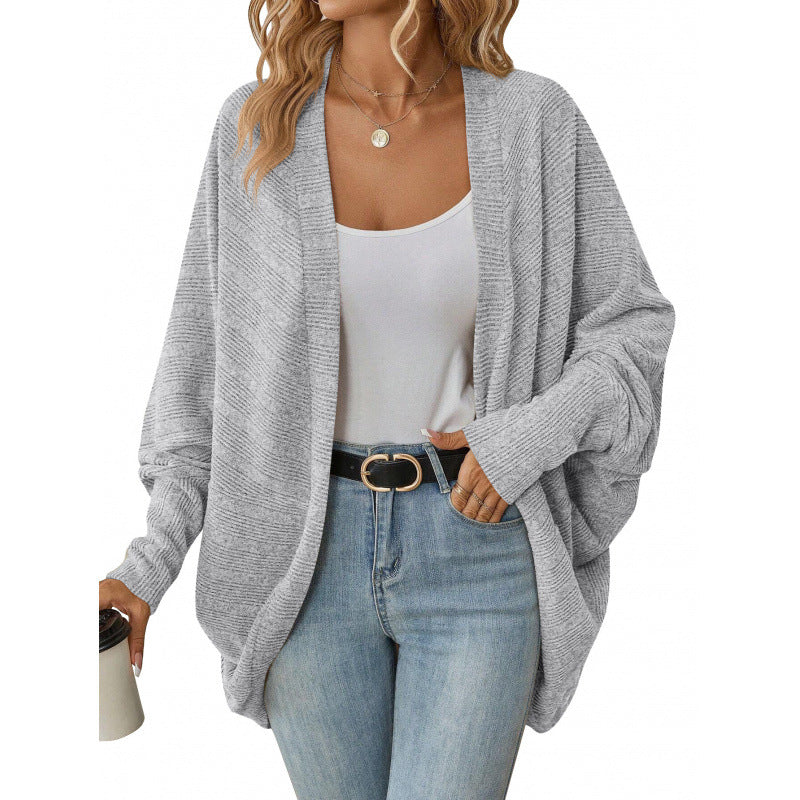 Damen lässige Strickjacke mit oversized Schnitt und lässigen Ärmeln