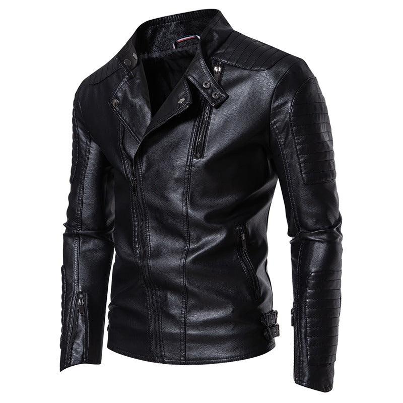 Herren Modische Bikerjacke aus Kunstleder Shop Nory
