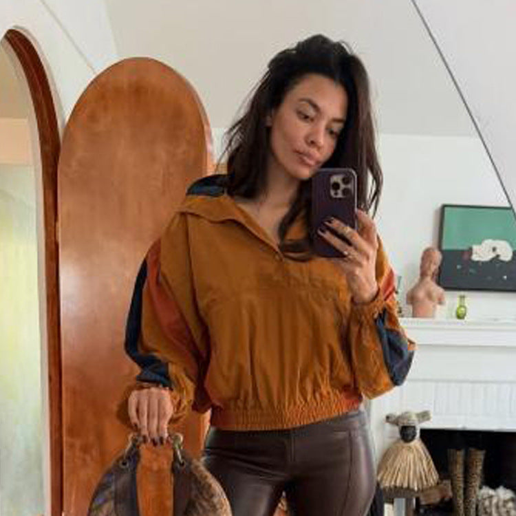 Damen Kurz geschnittene Oversize-Blousonjacke mit Kapuze, elastischem Saum und Ballonärmeln Shop Nory