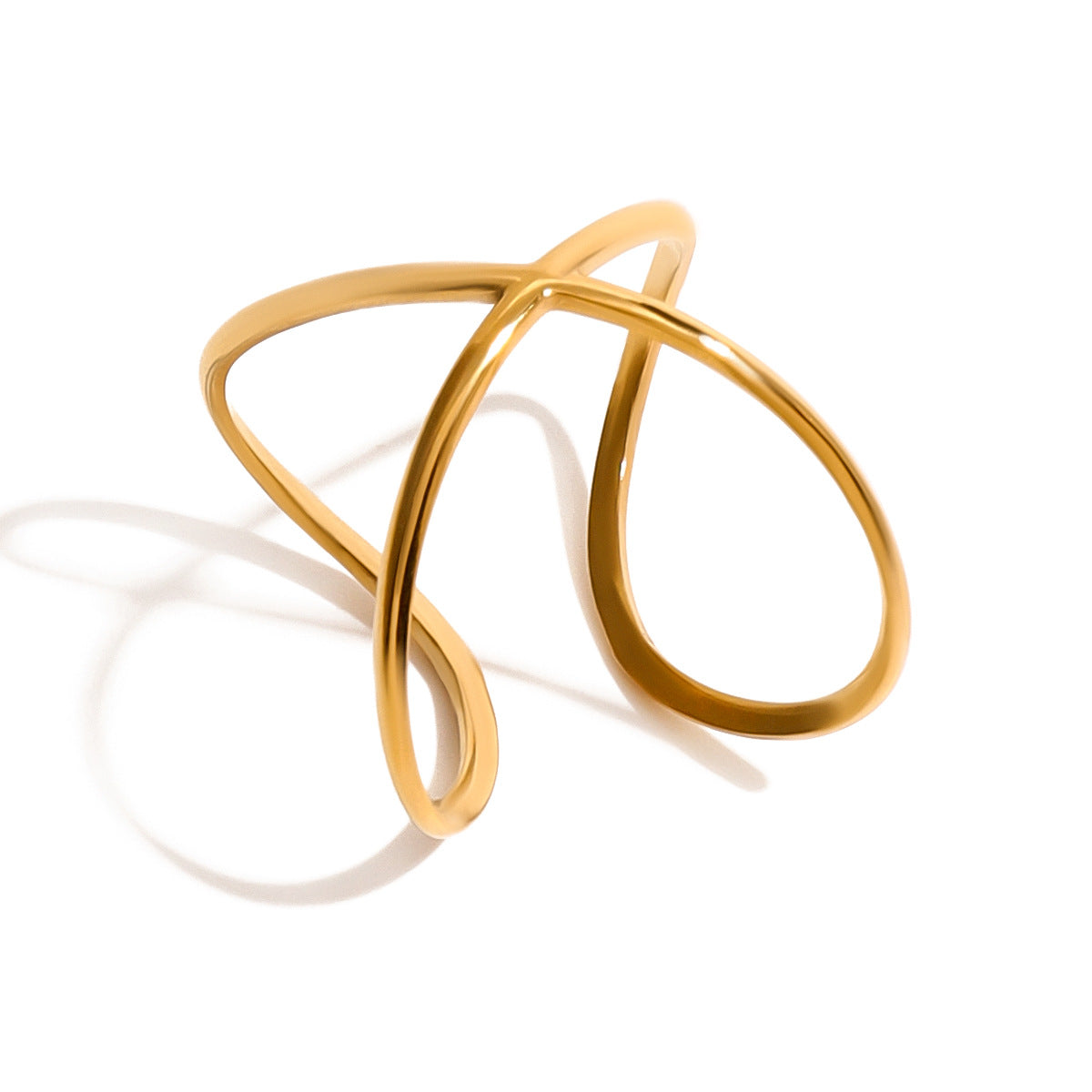 Damen Offener Ring mit elegantem geschwungenem Design aus hypoallergenem Edelstahl Shop Nory