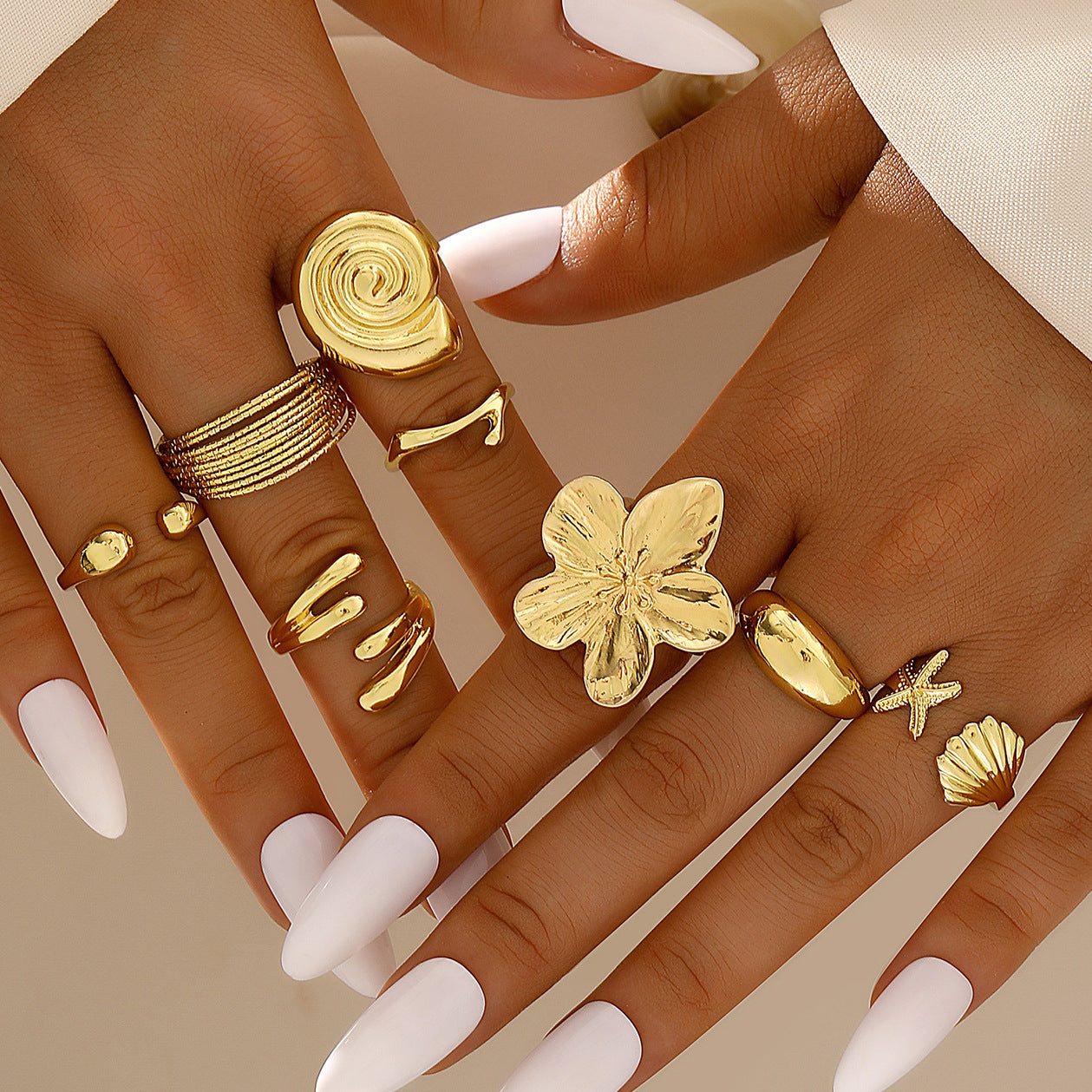 Damen Ring-Set mit kreativen und floralen Designs Shop Nory