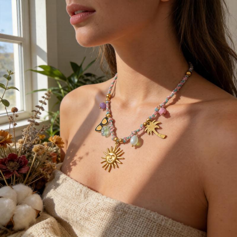 Damen Halsschmuck mit Verspieltem Charm-Design und Hypoallergener Edelstahlverarbeitung Shop Nory