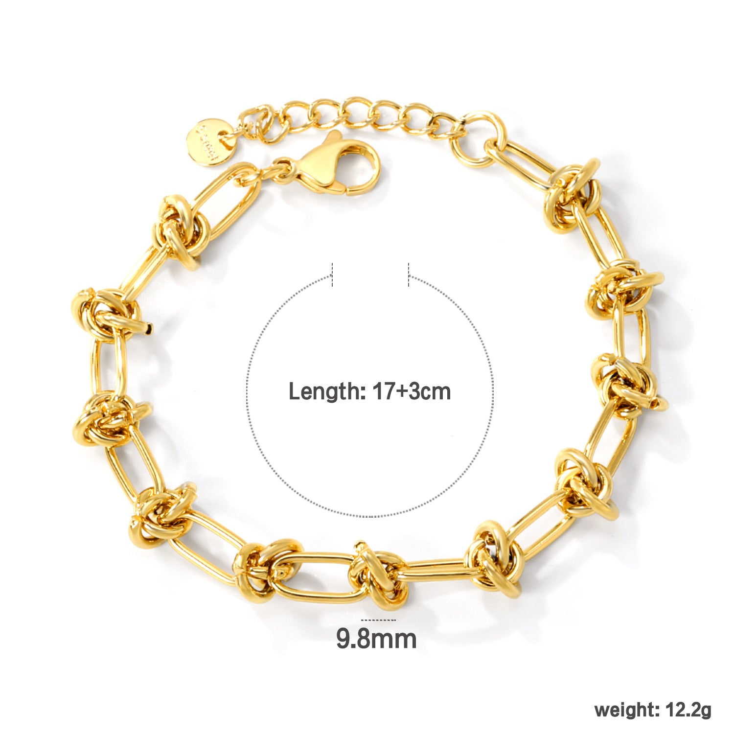 Damen Armband aus hochwertigem, goldplattiertem Edelstahl mit verstellbarem Verschluss Shop Nory