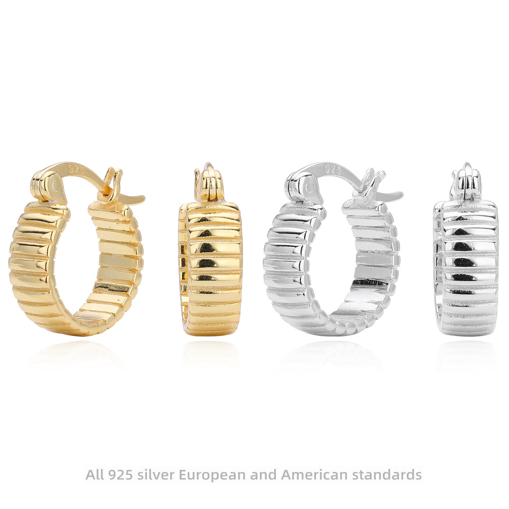 Damen Creolen mit strukturiertem Design aus hochwertigem 925 Sterling Silber Shop Nory