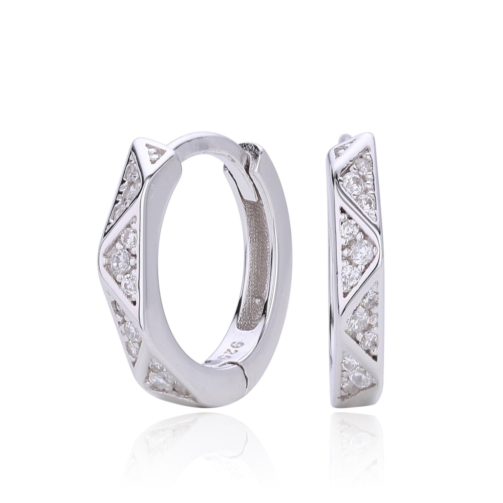 Damen Ohrringe mit funkelnden Zirkonsteinen aus hochwertigem 925 Sterling Silber Shop Nory