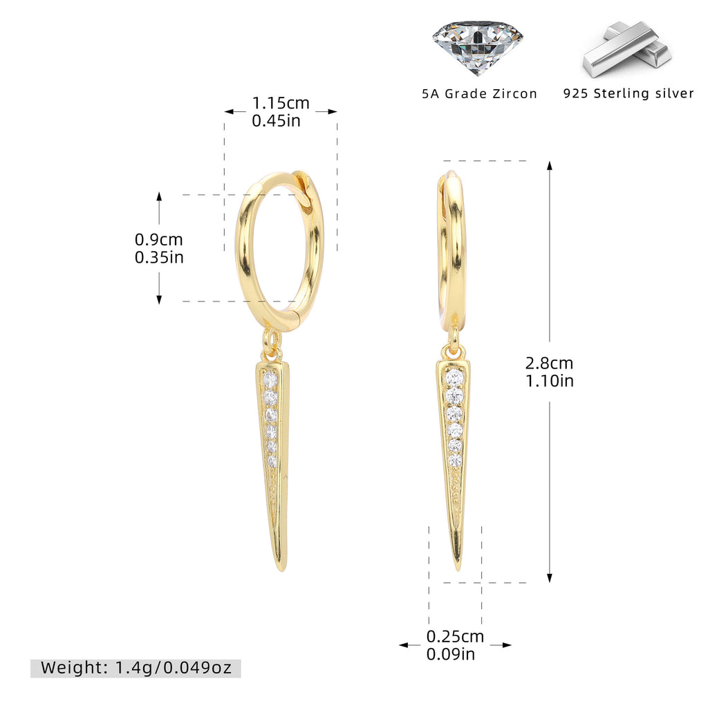 Damen Ohrhänger mit eleganten Zirkon-Akzenten und hochwertigem 925 Sterling Silber Shop Nory