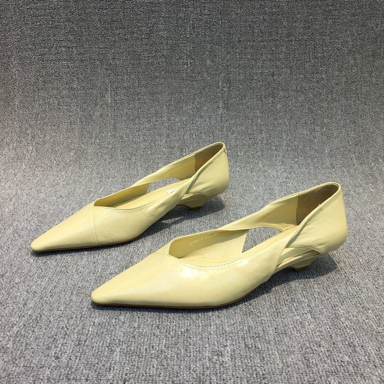 Damen Raffinierte Spitze Ballerinas mit Geschmeidiger Lederoberfläche