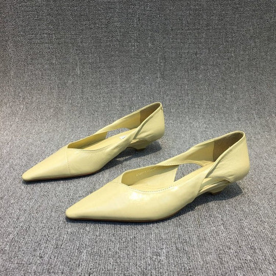 Damen Raffinierte Spitze Ballerinas mit Geschmeidiger Lederoberfläche
