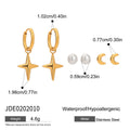 Damen Ohrhänger mit funkelndem Stern- und Monddesign aus hypoallergenem Edelstahl Shop Nory