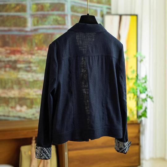 Damen Modische Baumwolljacke mit asymmetrischem Kragen Shop Nory