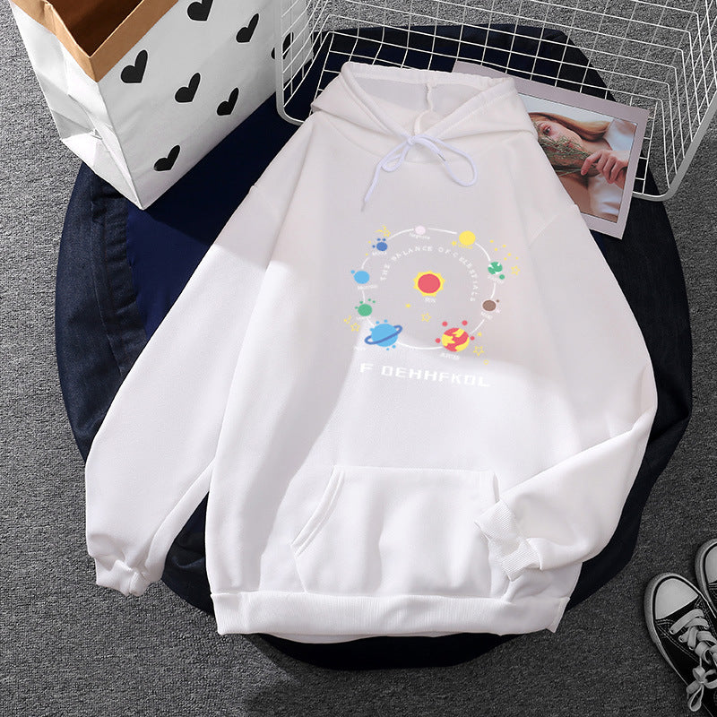 Damen nan Kapuzenpullover im Astronomie‑Print mit Kängurutasche und verstellbarem Kordelzug Shop Nory