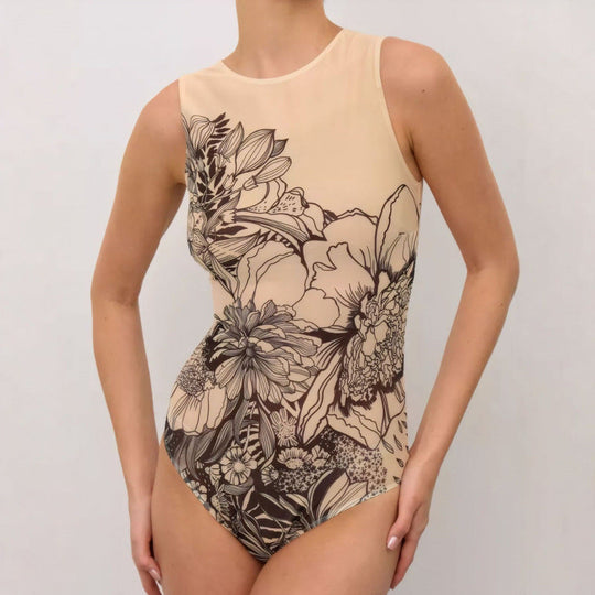 Damen Einteiliger Badeanzug im einzigartigen grafischen Design