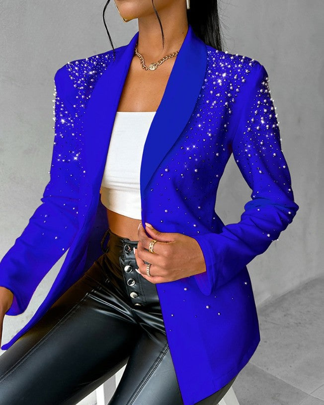 Damen taillierter Abendblazer mit Perlen- und Strassbesatz Shop Nory