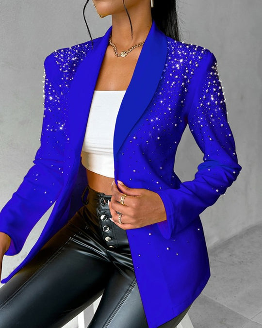 Damen taillierter Abendblazer mit Perlen- und Strassbesatz Shop Nory