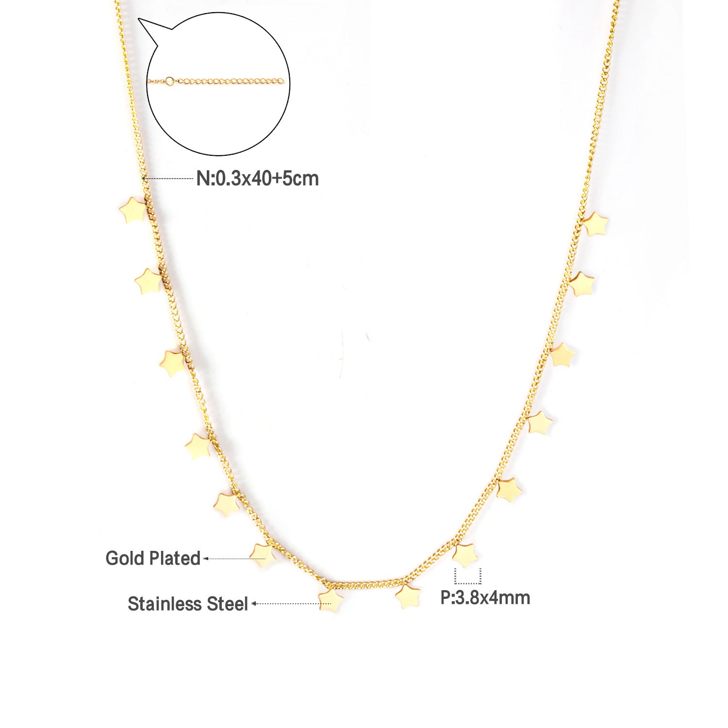 Damen elegante Goldplattierte Halskette mit geometrischen Anhängern Shop Nory