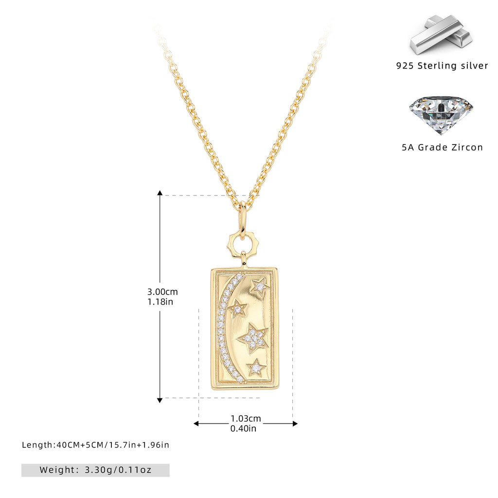 Damen Halskette mit schützendem Mond- und Sternenanhänger aus hochwertigem 925 Sterling Silber Shop Nory