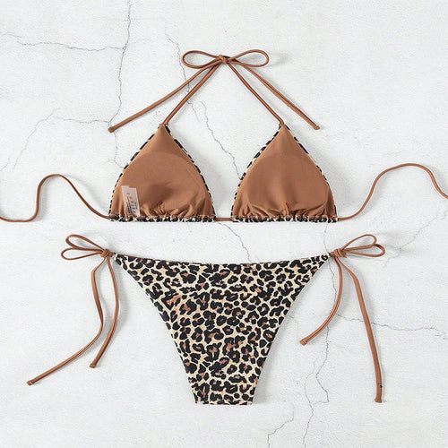 Damen Triangel-Bikini mit aufregendem Animal-Print