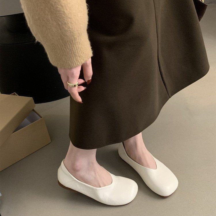 Damen bequeme Ballerinas aus hochwertigem Leder mit flexibler Sohle Shopnory