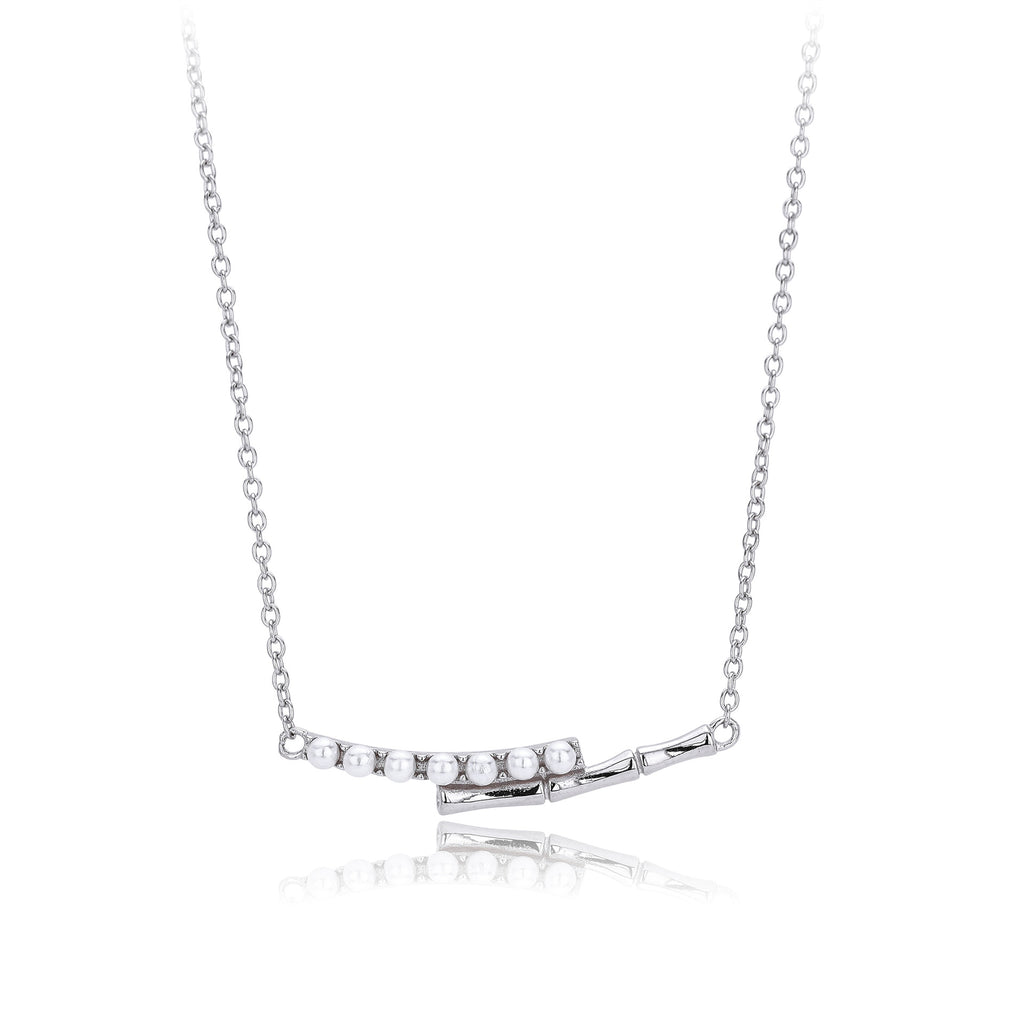 Damen Halskette mit einzigartigem Perlendesign aus 925 Sterling Silber Shop Nory