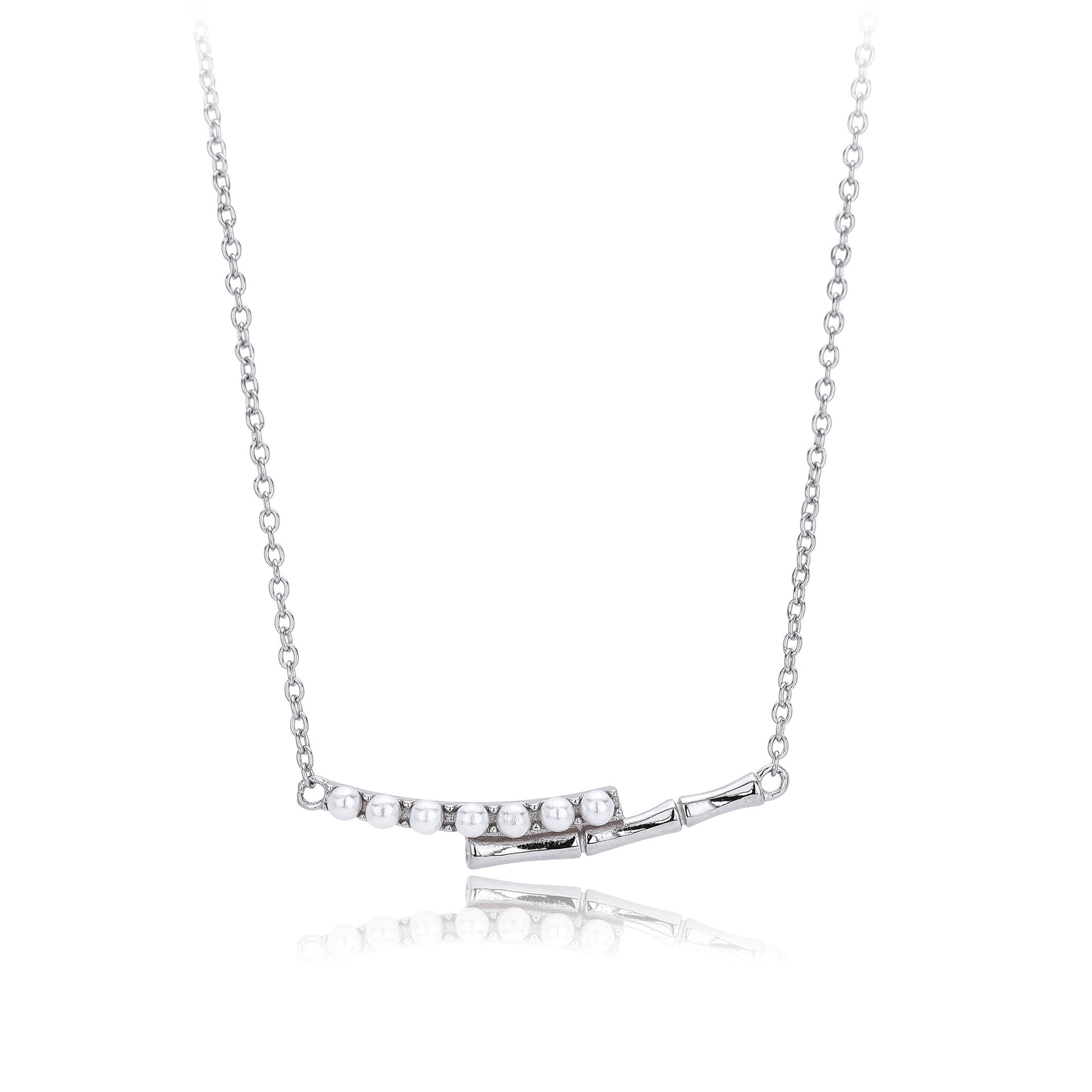 Damen Halskette mit einzigartigem Perlendesign aus 925 Sterling Silber Shop Nory