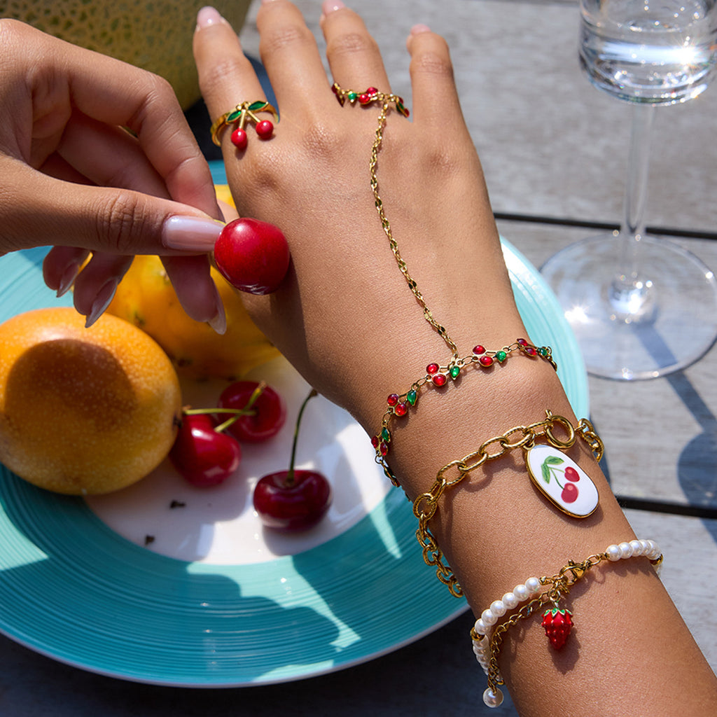 Damen Armband mit bunten Kristallverzierungen und hypoallergenem Edelstahl Shop Nory