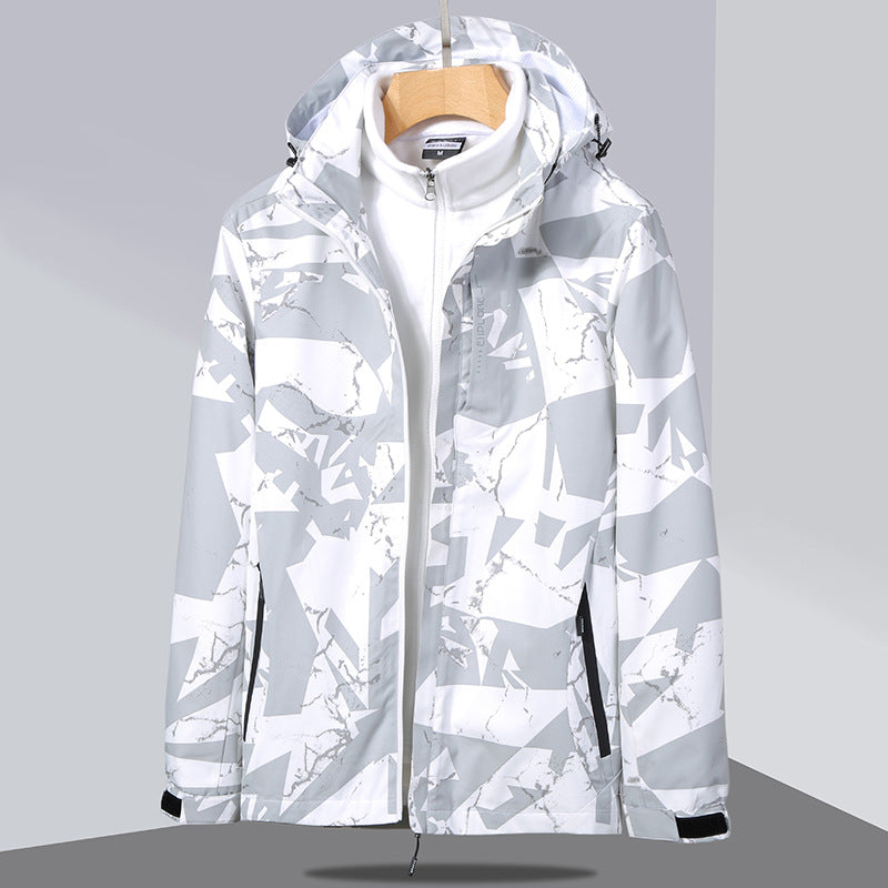 Damen zweilagige Softshelljacke mit abnehmbarer Fleece-Innenjacke und Kapuze Shop Nory