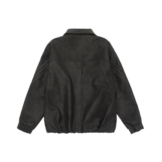 Unisex Boxy-Overhemdjacke mit verdeckter Druckknopfleiste, Raglannähten und elastischem Saum Shop Nory